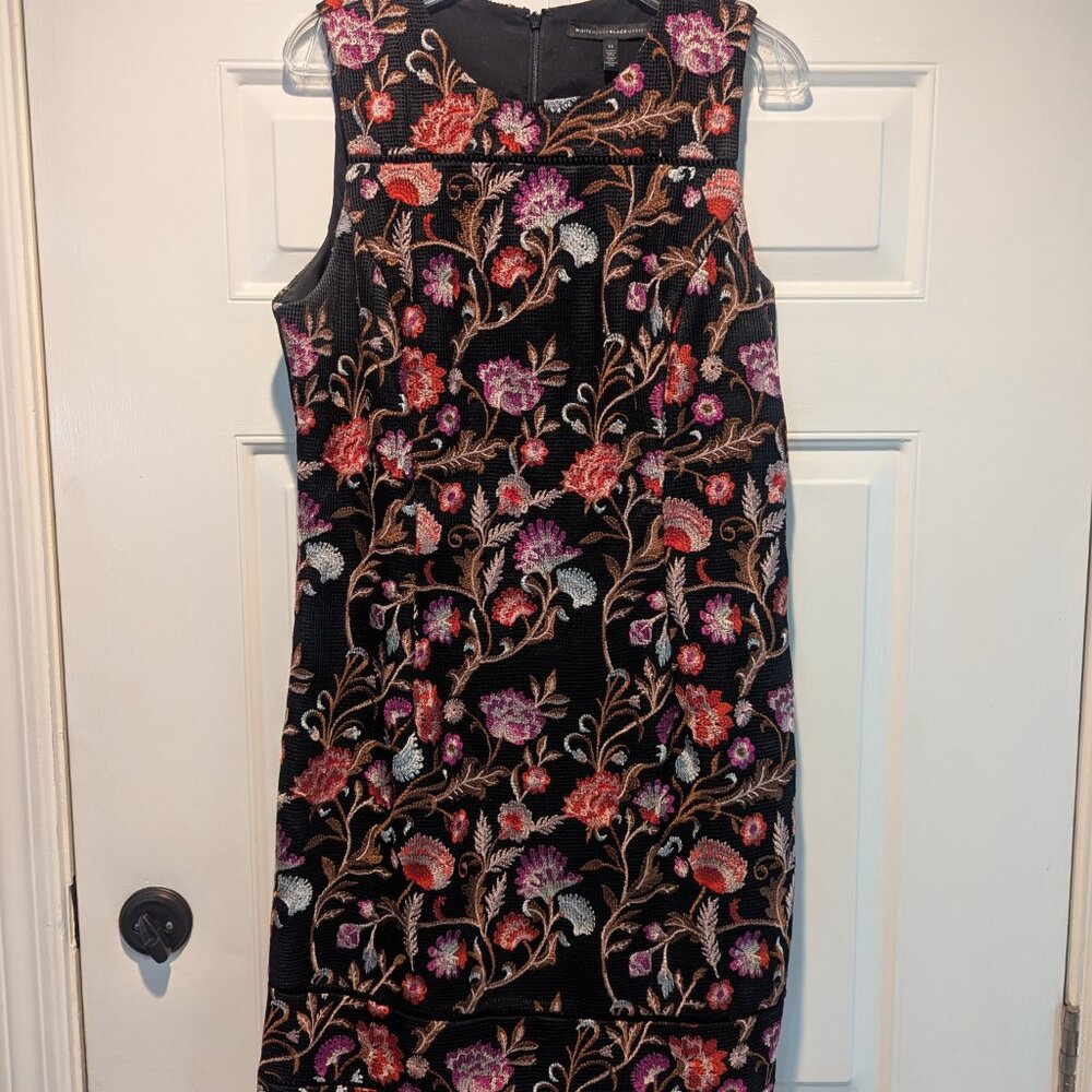 WHBM White House Black Market Floral Brocade Sheath Dress - Picture 2 of 7